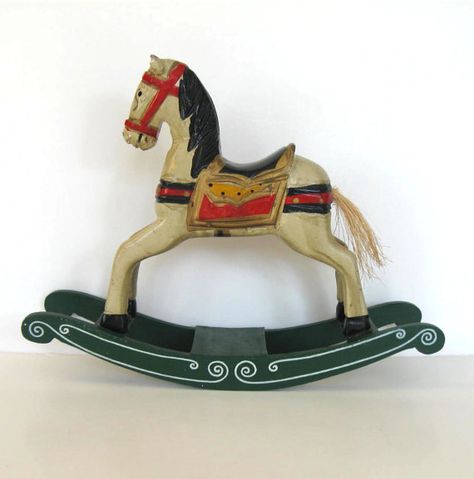 Antique Rocking Horse, Rocking Horse Toy, Rocking Toy, Wooden Rocking Horse, Rocking Horses, Horse Artwork, Wooden Horse, Horse Decor, Horse Figurine