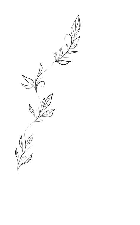 Word Vine Tattoo, Long Leaves Tattoo, Dainty Vine Tattoos For Women, Single Line Vine Tattoo, Fineline Vine Tattoos, Small Vine Tattoos For Women, Delicate Vine Tattoo, Vertical Rib Tattoo, Small Vine Tattoo