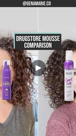 8.4K views · 492 reactions | Which one do you prefer? Comment LINKS & I’ll send you the link to these & the “Products that Didn’t Work For Me + Alternatives” video where I featured these.

The Aussie Miracle Curls Mousse didn’t work out for my hair because it didn’t give me any hold, and my curls were stringy and frizzy after they dried. They didn’t hold up by the end of the day. 

The NYM Curl Talk Mousse works better for my hair because it controls frizz with a strong hold, isn’t drying, and I get volume for days. It also has humidity-blocking ingredients which I love. 

Want to see more products that didn’t work for me and alternatives? Check out the full video, 🔗 in my profile.

#hairmousse #curlyhairproducts #frizzfreecurls #mousse #nymcurltalk @notyourmothers #aussie | Gena Marie | Best Hair Mouse For Curly Hair, How To Use Mouse For Curly Hair, Best Mouse For Curly Hair, Best Mousse For Curly Hair, How To Apply Mousse To Curly Hair, Curl Mousse, Frizz Free Curls, Hair Mousse, Frizz Control