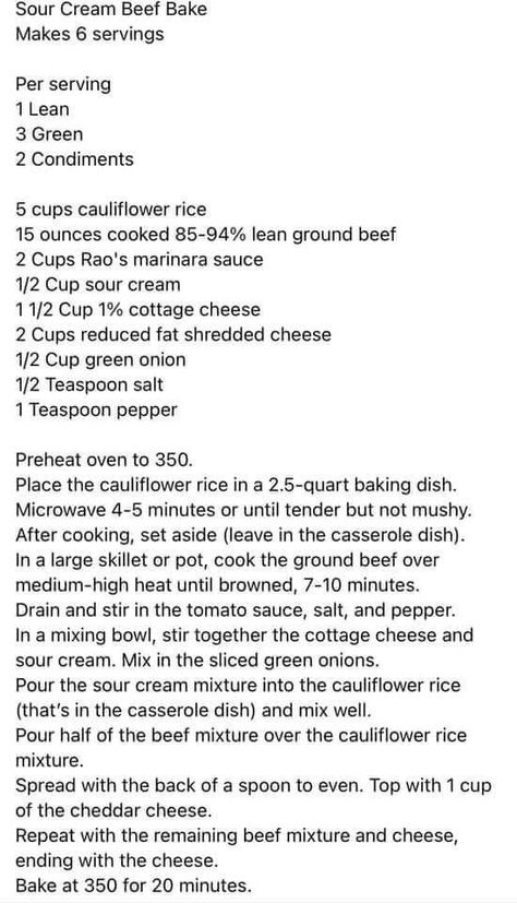 Sour Cream Beef Bake, Green Pepper Casserole, Beef Bake, Creamed Beef, Lean And Green, Lean Meals, Lean And Green Meals, Beef Tips, Greens Recipe