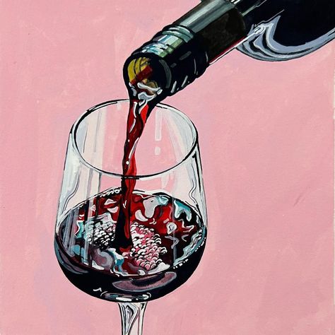 Red Wine Painting, Wine Painting Ideas, Wine Still Life, Wine Paintings, Kunst Inspo, Apartment Painting, Wine Images, Glass Of Red Wine, Iphone Wallpaper Lights