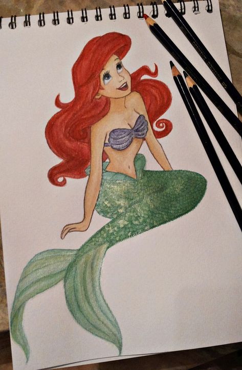 Disney Ariel Drawing, Ariel Drawing Sketches, Rabbit Art Illustration, Drawing Ariel, Ariel Sketch, Little Mermaid Painting, Disney Princess Sketches, Disney Canvas Paintings, Ariel Drawing