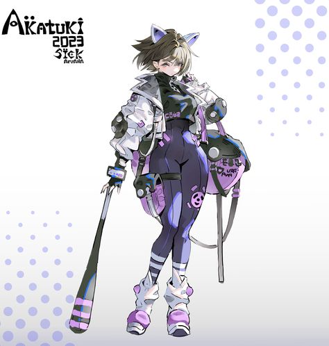 Cyberpunk Character Design, Cute Vtuber, Japanese Art Samurai, Mecha Girl, Post Apocalyptic Art, Ninja Samurai, Bat Girl, Cyberpunk Character, Anime Inspired Outfits