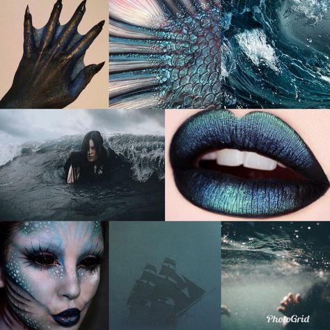 Dark mermaid aesthetic Dark Mermaid Crown, Umberlee Aesthetic, Sea Witch Cosplay, Goth Mermaid Costume, Gothic Mermaid Costume, Creepy Siren Costume, Goth Mermaid Makeup, Evil Siren Aesthetic, Dark Mermaidcore Outfit