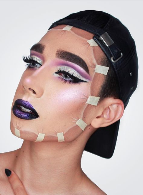 James Charles, AKA @jcharlesbeauty, was just named the first-ever male CoverGirl, and there's a damn good reason why! He leaves big-name makeup artists in the dust with his inventive looks and famously glowing cheek bones. Here are some of his best glam looks perfect for Halloween. Extreme Make-up, 3d Makeup, Fantasy Make-up, Halloween Make-up Looks, Halloweenský Makeup, Theatrical Makeup, Special Effects Makeup, Creative Eye Makeup, Fx Makeup