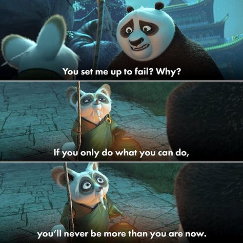 Panda Quotes, Kung Fu Panda Quotes, Creative Tattoo Ideas, Animation Quotes, Creative Tattoo, Meaningful Pictures, Movies Quotes Scene, Self Inspirational Quotes, Cute Inspirational Quotes