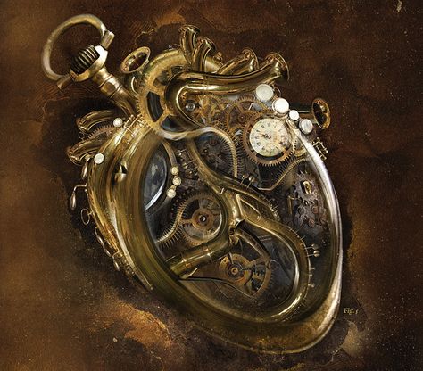 The Clockwork Music by Aurélien Police Clockwork Aesthetic, Steampunk Tendencies, Steampunk Aesthetic, Music Heart, Art Steampunk, Beating Heart, Steampunk Jewelry, Steampunk Art, Steampunk Style