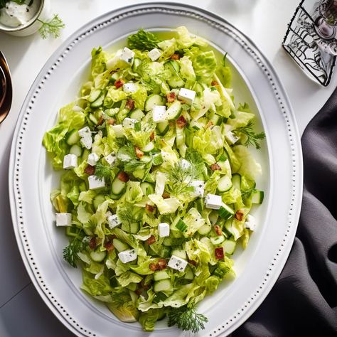 Yummy Iceberg Salad Recipe (A Must-Try Recipe For All) - Soup Chick Iceberg Lettuce Recipes, Iceberg Salad, Lettuce Wedge, Ice Berg, Lettuce Recipes, Bread Salad, Iceberg Lettuce, Homemade Salads, Red Onions