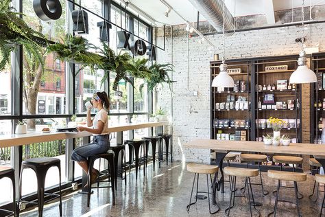 Design Anthology, Retail Experience, Foxtrot, Exposed Brick, Restaurant Interior, Cafe Design, Hotel Restaurant, Coffee House, Food Store