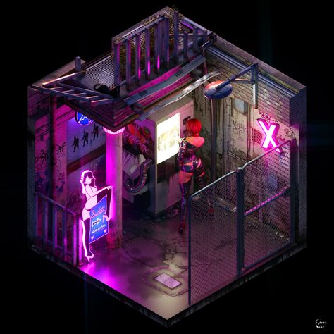 Cyberpunk Building Design, Cyberpunk Isometric, Cyberpunk Store, Cyberpunk Architecture, Cyberpunk Building, Cyberpunk Room, Cyberpunk Street, Cyberpunk Games, Video Game Room Design