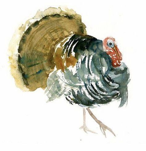 Turkey Paintings, Watercolor Turkey, Turkey Painting, Turkey Art, Watercolor Art Diy, Watercolor Flowers Tutorial, Art Tutorials Watercolor, Diy Watercolor Painting, Watercolor Projects