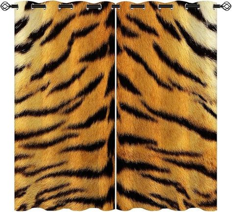 Amazon.com: SOSSIZOO Tiger Skin Blackout Curtains for Girls Boy Home Decor, Jungle Wild Animals Abstract Art Grommet Thermal Insulated Drapes Darkening Window Curtain for Bedroom Living Room, 42 x 45 Inch : Home & Kitchen Animals Abstract, Curtain For Bedroom, Insulated Drapes, Boys Home, Tiger Skin, Insulated Curtains, Curtains Bedroom, Wild Animals, Window Curtain