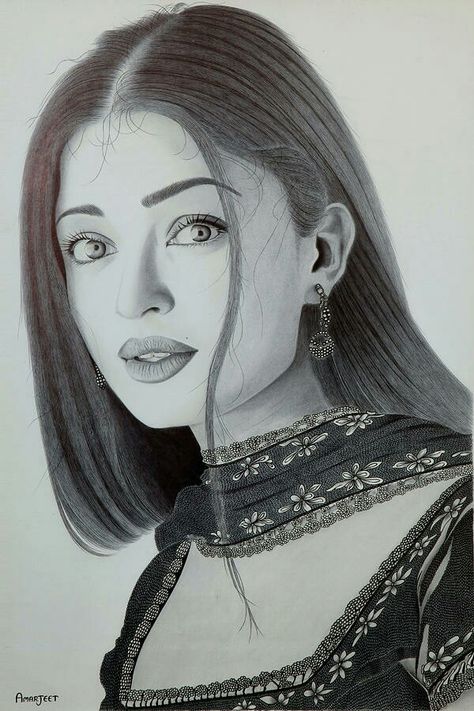 Indian Celebrity Drawings, Famous People Portraits, Actress Painting, Ballerina Sketch, Figure Sketches, Easy Girl, Sketch Images, Painting Portraits, Pencil Sketch Images