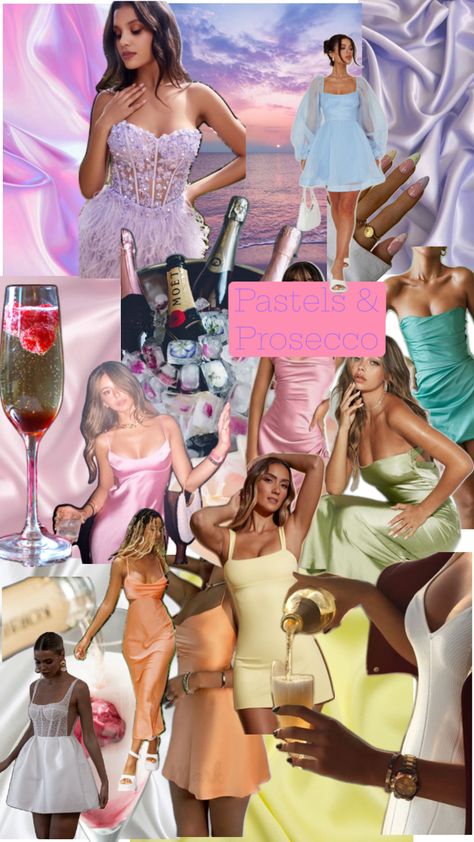 Bachelorette Theme Bachelorette Themed Outfit Ideas, Hen Do Dress Themes, Pastels Bachelorette Party, Bachelorette Dress Themes, Bachelorette Mood Board Theme, Bachelorette Outfit Theme Nights, Bachorlette Outfit Theme Ideas, Theme Nights For Bachelorette Party, Pastel Bachelorette Outfits