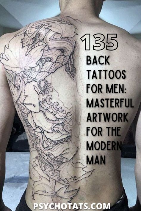 Explore the world of striking back tattoos tailored for men. Discover a gallery of captivating designs and get inspired for your next ink adventure. From bold statements to intricate artwork, find your perfect back tattoo inspiration here. #BackTattoos #InkForMen #BodyArtInspiration #TattooIdeas Men’s Full Back Tattoo Ideas, Upper Back Tattoo Designs Men, Complete Back Tattoo, Minimalist Back Tattoo For Men, Tattoos That Make You Look Muscular, Large Back Tattoos Men, Male Back Tattoo Ideas For Men, Upper Back Tattoo Men Design, Dragon Tattoo Back Man