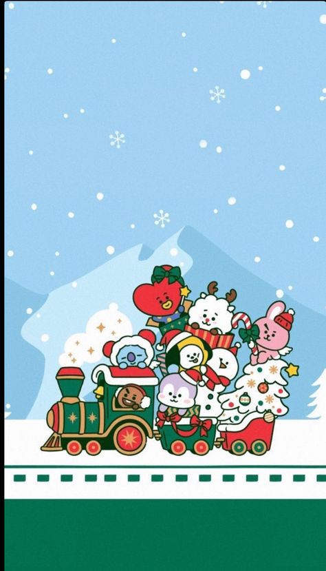 Christmas Wallpaper Doodle, Bts Holiday Wallpaper, Bts Wallpaper Christmas, Christmas Kpop Wallpaper, Christmas Bts Wallpaper, Bt21 Christmas Wallpaper, Kpop Christmas Wallpaper, Christmas Anime Wallpaper, Bts Christmas Wallpaper