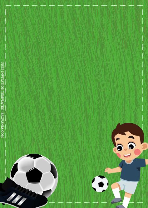 Soccer Party Invitations, Happy Birthday Football, Football Birthday Party Invitations, Football Theme Birthday, Happy Birthday Invitation Card, Football Birthday Invitations, Nametags For Kids, Football Invitations, Soccer Theme