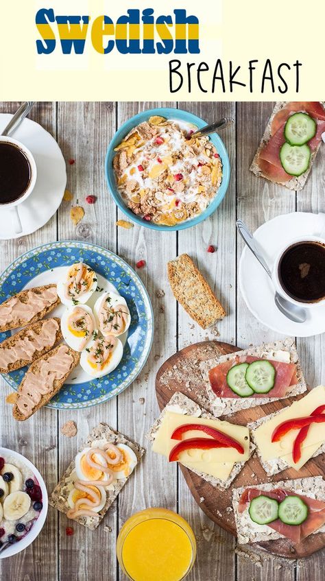 A look at the common Swedish breakfast which features open sandwiches, caviar, eggs and porridge! | http://cookingtheglobe.com Swedish Breakfast, Open Sandwiches, Swedish Cuisine, Breakfast Around The World, Breakfast Cheese, Open Faced Sandwich, Scandinavian Food, Swedish Recipes, The Breakfast