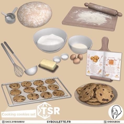 Itens de decoração para The sims 4 (cozinha). Sims 4 Crumble Cookie, Sims 4 Baking Cc, Sims 4 Bakery Cc, Sims 4 Bakery, The Sims 4 Pack, Mods Sims 4, Sims 4 Kitchen, Cc Mods, Muebles Sims 4 Cc