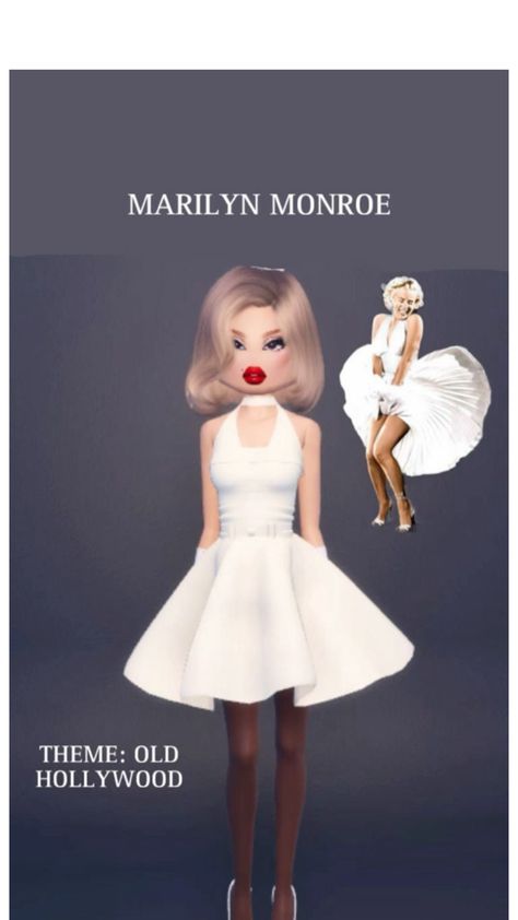 Marilyn Monroe Dti Outfit, Marilyn Monroe Dress To Impress, Marylin Monroe Outfits, Marylin Monroe Dress, Marilyn Monroe Outfits, Marilyn Monroe Dress, Monroe Dress, Dti Ideas, Marilyn Monroe