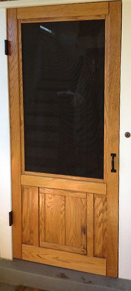 Coppa Woodworking - Wood Screen Doors Wooden Screen Door For Pantry, Diy Screen Door With Dog Door, Wooden Screen Door Ideas, Fromt Doors, Screen Door Ideas, Wood Screen Doors, Wood Storm Doors, Wooden Screen Door, Wood Screen Door