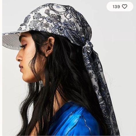 New With Tags Sold Out Style Blue/White Paisley Note Make Up Mark From Try-On. Easy And Breezy In A Unique Hybrid Design, This Baseball-Esque Hat Features A Paisley Pattern With A Structured Front Panel And Brim And Billowing Scarf Backing For A Head-Turning Piece With Endless Styling Potential. Features: Structured Front Panel, Semi-Sheer Scarf Backing, Curved Brim, Paisley Print, Self-Tie Closure For Adjustable Fit Why We <3 It: Pair It With Breezy Pieces For A Unique Addition To Any Outfit. C Brooklyn Hat, Free People Hat, Crochet Sun Hat, Free People Velvet, Felt Cowboy Hats, Free People Accessories, Sheer Scarf, Hybrid Design, Paisley Pattern