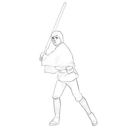 How to Draw Luke Skywalker - Geek-Blog.net Luke Skywalker Drawing, Luke Skywalker Gif, Guided Drawing, Luke Skywalker, Drawing Videos, Drawing Lessons, Lightsaber, Draw Drawing, Drawing For Kids