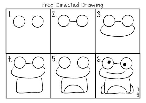 Last week my class made these adorable frog artworks. We read a frog based story that complemented our unit of work on water. I cannot reme... Directed Drawing Kindergarten, Trin For Trin Tegning, Kindergarten Art Lessons, Kindergarten Art Projects, Directed Drawing, Elementary Art Projects, Frog Art, Art Making, Kindergarten Art