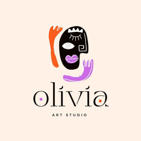 Logos For Artists, Logo For Painting Artist, Logo Inspo Minimalist, Art Store Logo, Art Logo Ideas, Artsy Logo, Art Studio Logo, Artist Logos, Pink Picasso