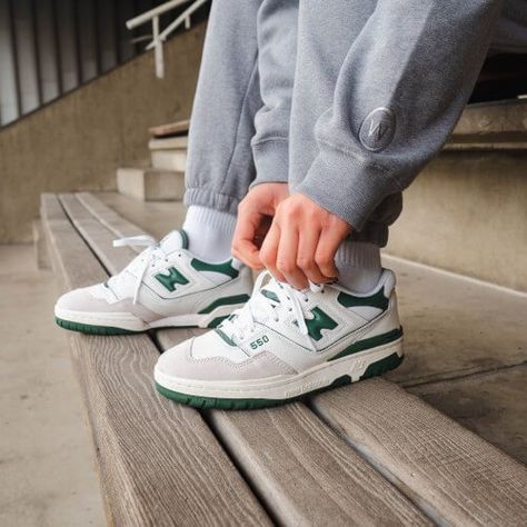 New Balance 550 White Green, New Balance 550 White, Balance 550, Shoes New Balance, Cheap Sneakers, 1/4 Zip Sweater, Secret Sauce, New Balance Men, Green Outfit