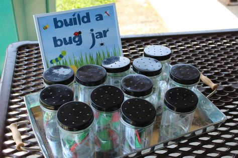 Bugs Birthday Party Ideas | Photo 5 of 25 Bug Treats For Kids, Bug Themed Birthday Party Invitations, Firefly Party Theme, Bug Themed Birthday Party Activities, Insect Birthday Party Games, Insect Party Favors, Bug Hunt Birthday Party, Diy Bug Decorations, Buggin Out Birthday Party