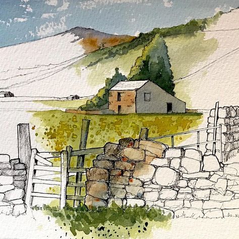 John Harrison, Manga Watercolor, Art Learning, Watercolor Art Landscape, Pen And Wash, Travel Sketchbook, Watercolour Landscape, Watercolor Paintings For Beginners, Online Art Classes