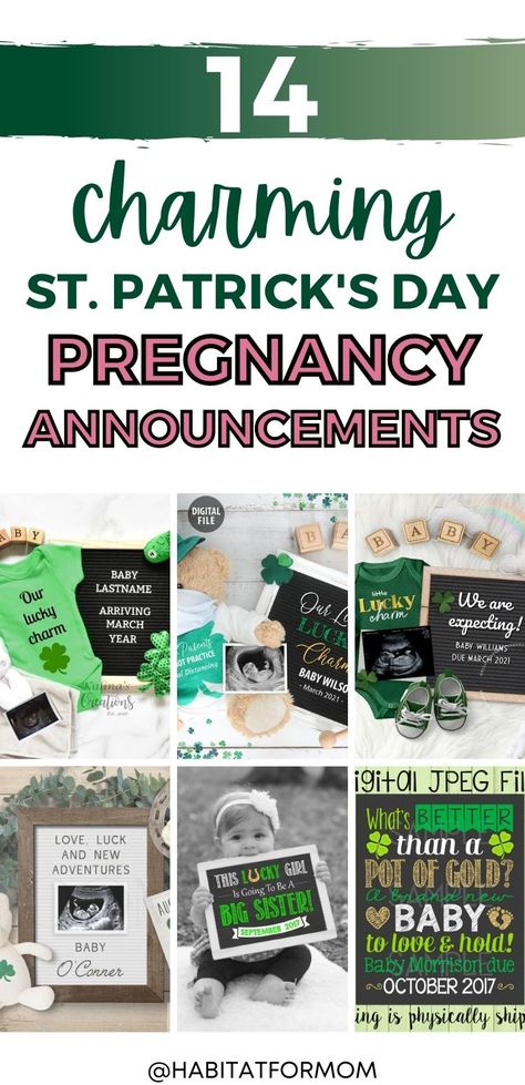 14 St. Patrick’s Day Pregnancy Announcement Ideas for Social Media – habitat for mom St Patricks Pregnancy Announcement Ideas, St Pattys Day Pregnancy Reveal, St Pattys Baby Annoucement, Saint Patrick’s Day Pregnancy Announcement, St Patricks Baby Announcement, March Baby Announcement, March Pregnancy Announcement, Baby Number 2 Announcement, 3rd Pregnancy Announcement