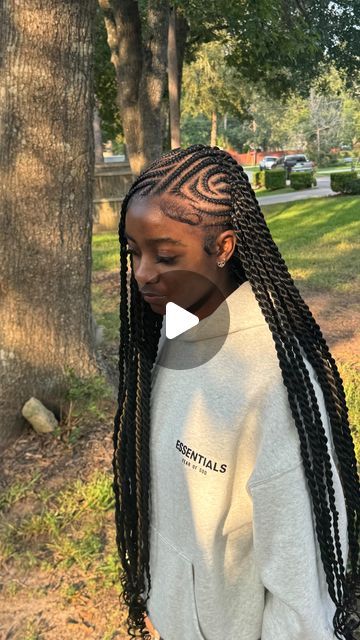 Conroe, Texas on Instagram: "Ok I think I love these!🥹😍😍  Medium Fulani W Twist🔥" Island Twist Hairstyle Fulani, Fulani Twists Hairstyles, Fulani Twist Hairstyles, Fulani Island Twist, New Braids Hairstyles 2024, 2024 Braids For Black Women, Cornrow Twist Hairstyles, Hairstyles With Brazilian Wool, Fulani Twists