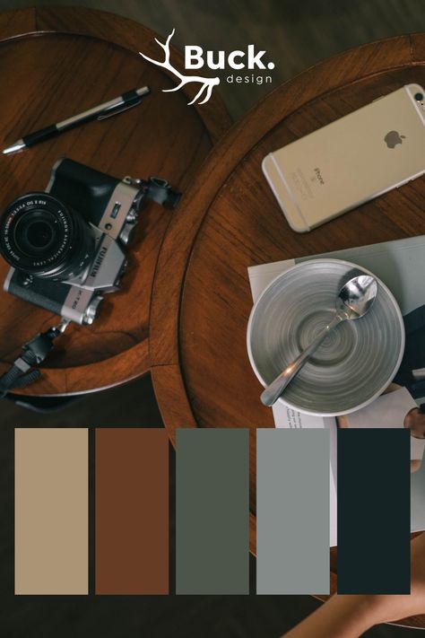 #color #colorpalette #wood #cameras Leather Color Palette, Cabin Chic, Color Combinations For Clothes, House Color Schemes, House Color, Brand Color Palette, Color Inspo, Colour Board, Prisms