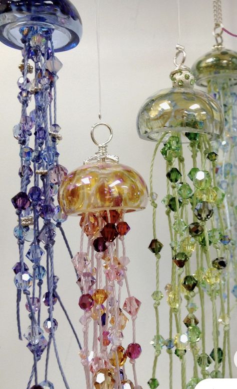 Jellyfish Hanging Lights, Jellyfish Bathroom Decor, Jellyfish Hanging From Ceiling, Things Hanging From Ceiling, Diy Hanging Jellyfish, Hanging Jellyfish Diy, Jellyfish Centerpiece, Hanging Jellyfish Decor, Jellyfish Bedroom