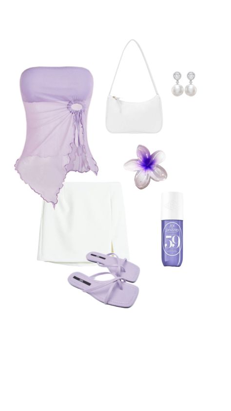 Purple Beach Outfit, Ck Fashion, Greece Outfit, Purple Beach, Tropical Outfit, Shein Outfits, Casual Day Outfits, Cute Preppy Outfits, Lifestyle Clothing