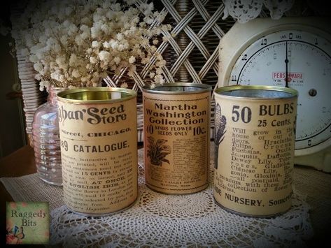 Tin Can Tinker Reuse Tin Cans, Decoupage Tins, Herb Wall, Tin Can Art, Tin Can Crafts, Tin Cans, Wall Garden, Can Crafts, Diy Planters