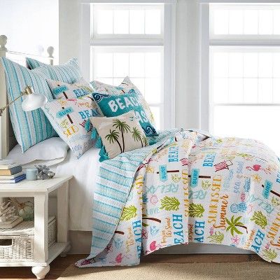 Beach Days Bedding Collection - Homthreads : Target Duvet Comforter Sets, Fun Words, Twin Comforter Sets, Luxury Quilts, Brown And Pink, King Pillows, Queen Comforter Sets, Twin Quilt, Queen Comforter