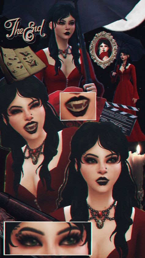 This is my sim she's a vampire actress, and her name is Tiffany Van-Vatore💖🧛‍♀️ #thesims4 #sims #videogames #vampire #actress #red #black #fyp Sims 4 Succubus, The Sims4, Sims 4, Video Games, Actresses, Van, Music, Red, Quick Saves