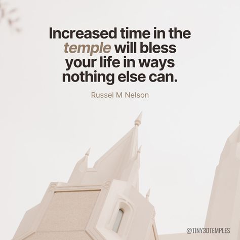 Increased time in the temple will bless your life in ways nothing else can | LDS Quotes | LDS Inspiration | church quotes Lds Temple Quotes, Temple Quotes Lds, Temple Quotes, Temple Lds, Church Quotes, Lds Quotes, Lds Temples, Latter Days, Latter Day Saints