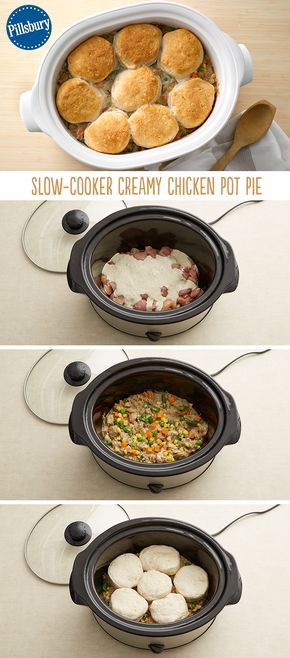 Slow Cooker Creamy Chicken Pot Pie, Creamy Chicken Pot Pie, Dinner Board, Chicken Pot Pies, Slow Cooker Creamy Chicken, Comforting Dinner, Crock Pot Food, Crockpot Dinners, Pot Pies