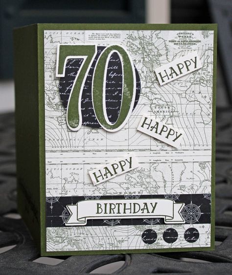 Stampin Up Number Of Years, Birthday Card Ideas, 70th Birthday Card, 50th Birthday Cards, Masculine Birthday Cards, Boy Cards, Birthday Cards For Men, Milestone Cards, Birthday Numbers