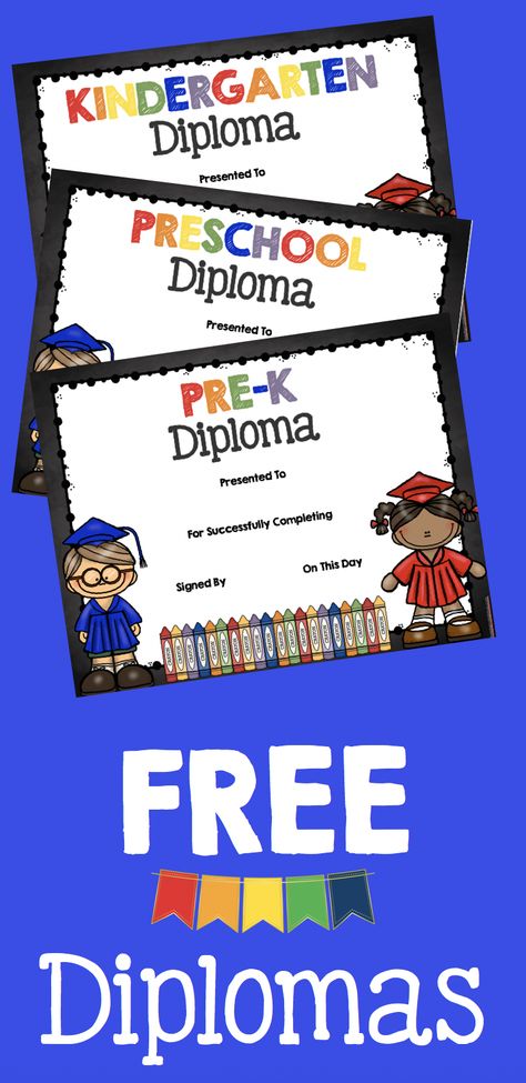 Preschool Freebies, Kindergarten Diploma, Preschool Diploma, Kindergarten Graduation Party, Kindergarten Freebies, Graduation Diploma, Pre K Graduation, Kids Graduation, Kindergarten Lesson Plans