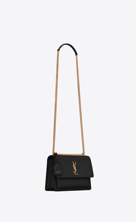 SUNSET medium chain bag in smooth leather | Saint Laurent | YSL.com Bag Ysl, Ysl Saint Laurent, Vintage Ysl, Monogram Bag, Manado, Medium Bags, Chain Bags, Small Leather Goods, New Handbags