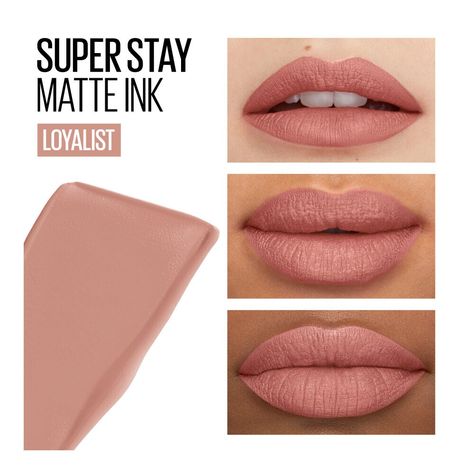 Maybelline Super Stay Matte Ink Liquid Lipstick creates a flawless, high-pigment matte finish with up to 16 hours of wear. Maybelline Super Stay Matte Ink Liquid Lipstick, Lip Makeup, Loyalist, 0.17 fl oz; Up to 16 hours of saturated liquid matte Highly-pigmented color Unique arrow applicator for a more precise liquid lipstick application Maybelline Matte Ink Liquid Lipstick is available in a range of intense saturated shades Formula is easily removed with SuperStay Eraser long-wear lipstick remover Maybelline Matte Ink, Lipstick Remover, Maybelline Super Stay Matte Ink, Lipstick Application, Long Wear Lipstick, Maybelline Super Stay, Lipstick Shades, Lipstick Lip, Liquid Lipstick