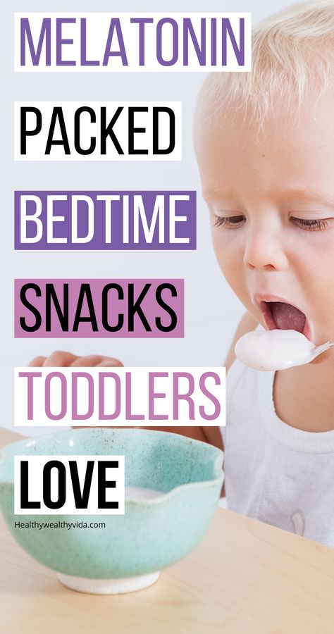 Help your toddler sleep easier with these melatonin packed bedtime snacks. These toddler bedtime snacks help promote sleep and are bursting with melatonin helping your toddler sleep easier at bedtime. Toddler Sleep Help, Toddler Bedtime, Healthy Wealthy, Baby & Toddler Food, Healthy Toddler Meals, Easy Toddler, Smart Parenting, Toddler Fall, Toddler Sleep