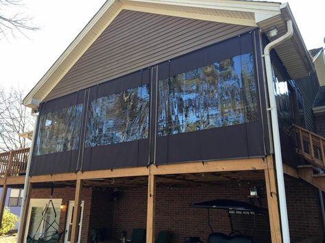 Clear Porch Curtains Provide Protection in All Seasons | Piedmont Enclosures Deck Enclosure Ideas, Deck Options, Porch Enclosure, Screened In Porch Diy, Balcony Curtains, Porch Diy, Custom Porch, Porch Enclosures, Gazebo Ideas