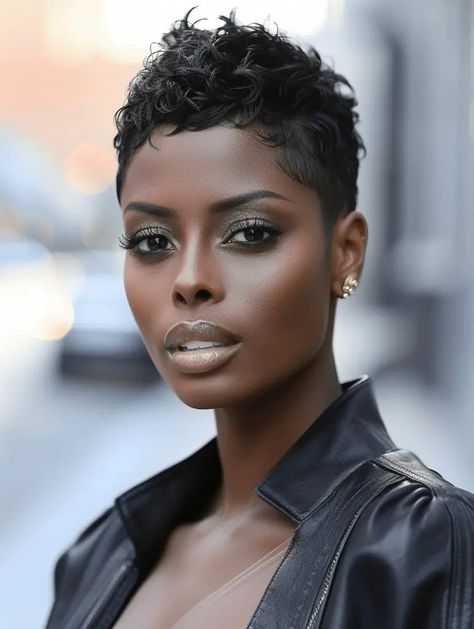 The Evolution of Very Short Pixie Haircuts for Black Women in 2024 | 18 Stunning Ideas Hairstyles For Short Relaxed Hair Black, Short Pixie Cuts For Black Women, Pixie Pin Curls, Sassy Pixie Haircut, Side Shave Design, One Side Shaved Hairstyles, Ebony Hairstyles, 4b Hairstyles, Black Pixie Haircut