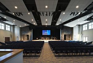 Contemporary Worship Space, Church Design Sanctuary, Auditorium Architecture, Sanctuary Decor, Church Sanctuary, Church Design Architecture, Church Lobby, Church Building Design, Auditorium Design